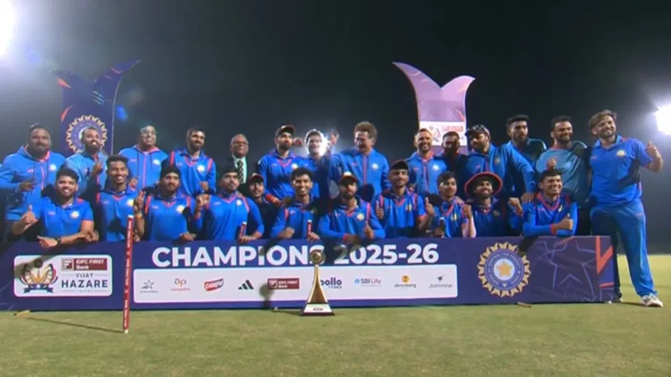 Atharva Taide's century guides Vidarbha to glory in Vijay Hazare Trophy 2025/26